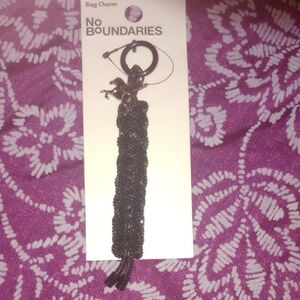 No Boundaries Black Glitter Bag Charm